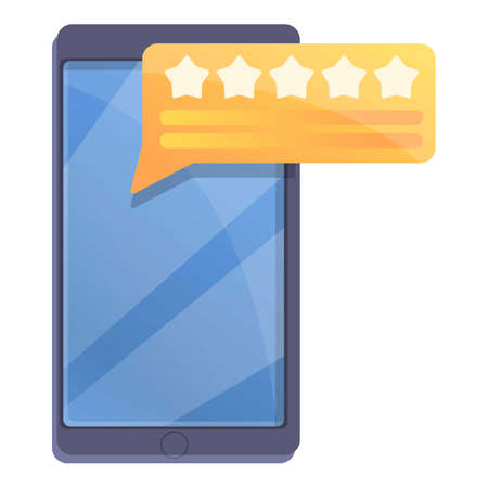 Online product review icon. Cartoon of online product review vector icon for web design isolated on white backgroundのイラスト素材