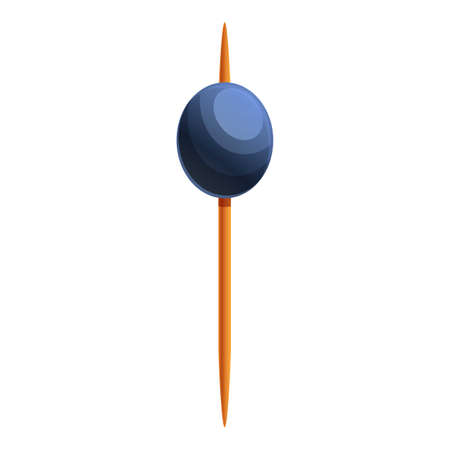 Black olive toothpick icon. Cartoon of black olive toothpick vector icon for web design isolated on white backgroundのイラスト素材