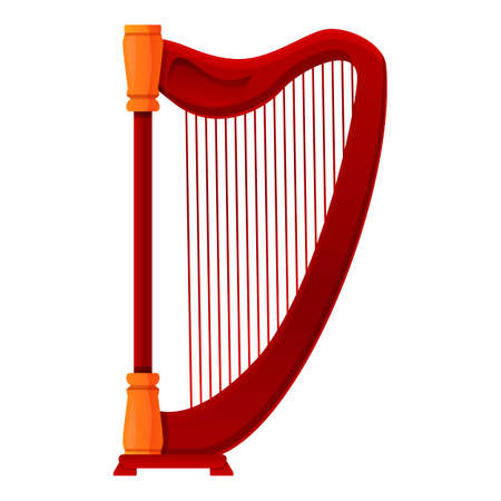 Harp school icon. Cartoon of harp school vector icon for web design isolated on white backgroundのイラスト素材