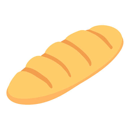 Bakery factory loaf icon. Isometric of bakery factory loaf vector icon for web design isolated on white backgroundのイラスト素材