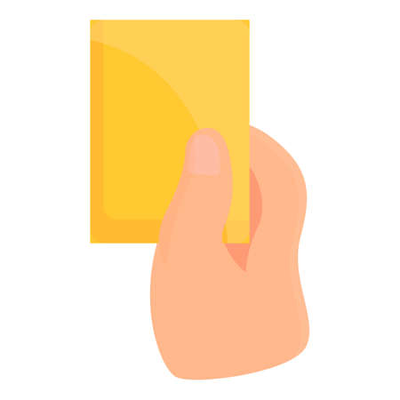 Referee yellow card icon. Cartoon of referee yellow card vector icon for web design isolated on white backgroundのイラスト素材
