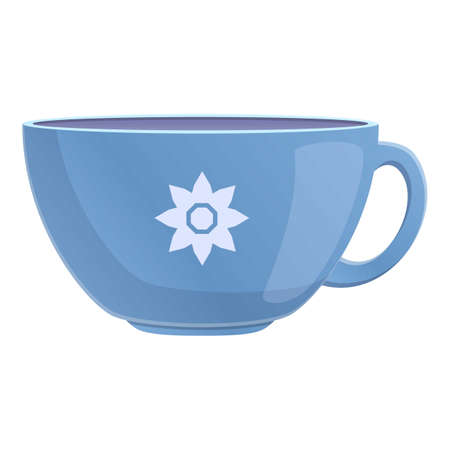 Flower mug icon. Cartoon of flower mug vector icon for web design isolated on white backgroundのイラスト素材