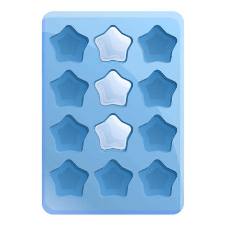 Ice star tray icon. Cartoon of ice star tray vector icon for web design isolated on white backgroundのイラスト素材
