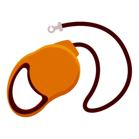 Accessory retractable dog leash icon. Cartoon of accessory retractable dog leash vector icon for web design isolated on white backgroundのイラスト素材