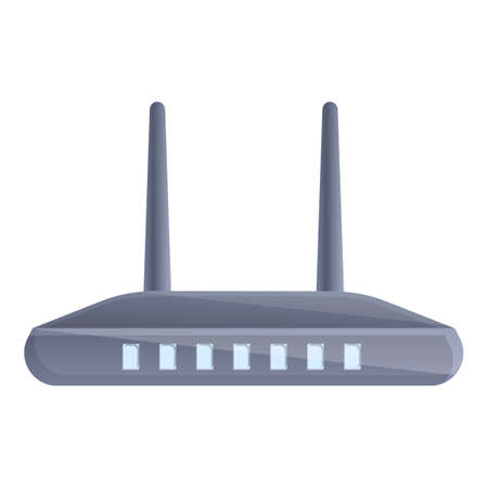 Wifi home modem icon. Cartoon of wifi home modem vector icon for web design isolated on white backgroundのイラスト素材