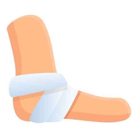 Foot injury bandage icon. Cartoon of foot injury bandage vector icon for web design isolated on white backgroundのイラスト素材