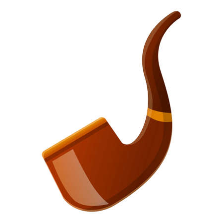 Hand smoking pipe icon. Cartoon of hand smoking pipe vector icon for web design isolated on white backgroundのイラスト素材