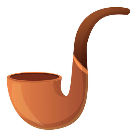 Nicotine smoking pipe icon. Cartoon of nicotine smoking pipe vector icon for web design isolated on white backgroundのイラスト素材