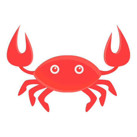 Summer party red crab icon. Cartoon of summer party red crab vector icon for web design isolated on white backgroundのイラスト素材