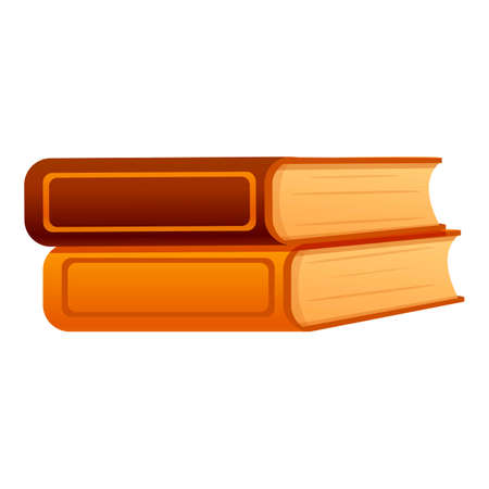 Autumn book stack icon. Cartoon of autumn book stack vector icon for web design isolated on white backgroundのイラスト素材