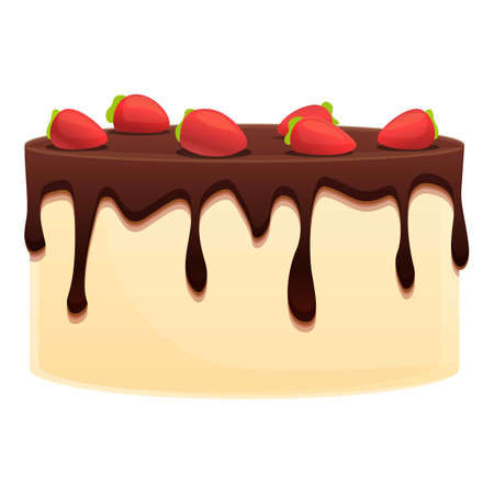 Vanilla cake icon. Cartoon of vanilla cake vector icon for web design isolated on white background