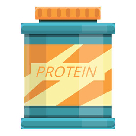 Protein sports nutrition icon, cartoon styleのイラスト素材