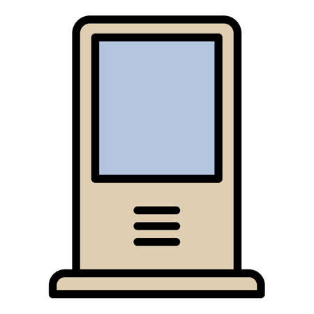 Citylight outdoor advertising icon, outline styleのイラスト素材