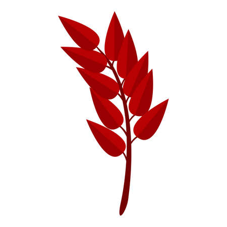 White ash autumn leaf icon, cartoon styleのイラスト素材