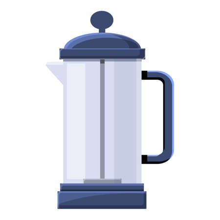 Tea glass press icon, cartoon styleのイラスト素材