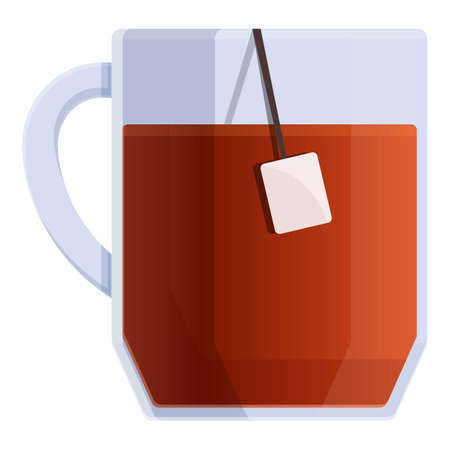 Black tea mug icon, cartoon styleのイラスト素材