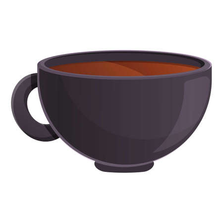 Black tea cup icon, cartoon styleのイラスト素材