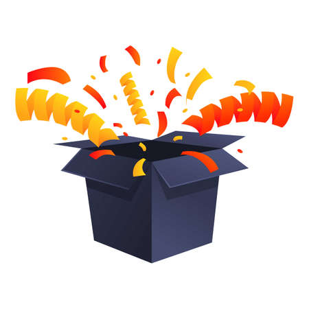 Gift surprise icon, cartoon styleのイラスト素材