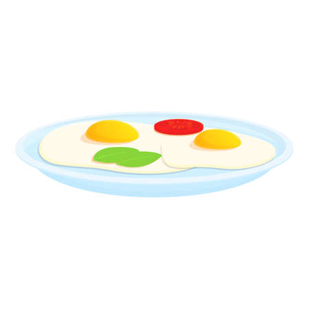 Breakfast healthy eggs icon, cartoon styleのイラスト素材