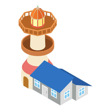 Nautical lighthouse icon, isometric styleのイラスト素材