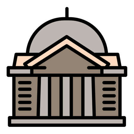 City courthouse icon, outline styleのイラスト素材