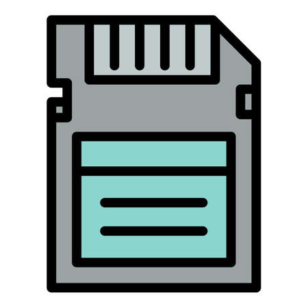 Camera sd card icon, outline style