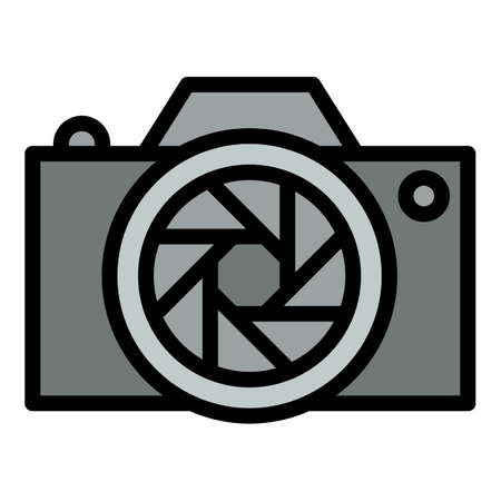 Professional camera icon, outline styleのイラスト素材