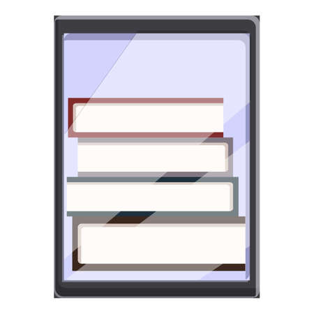E-book school application icon, cartoon styleのイラスト素材