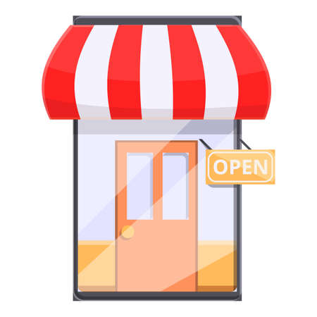 Open online shopping icon, cartoon styleのイラスト素材