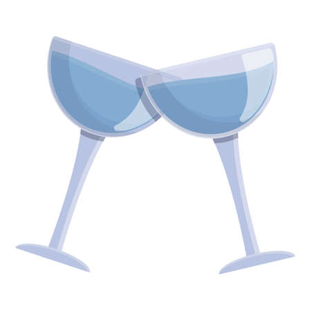 Bar cocktail cheers icon, cartoon styleのイラスト素材