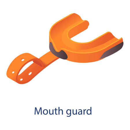 American football mouth guard icon, isometric styleのイラスト素材