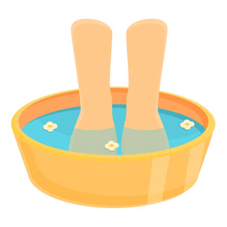 Spa foot bath icon, cartoon styleのイラスト素材