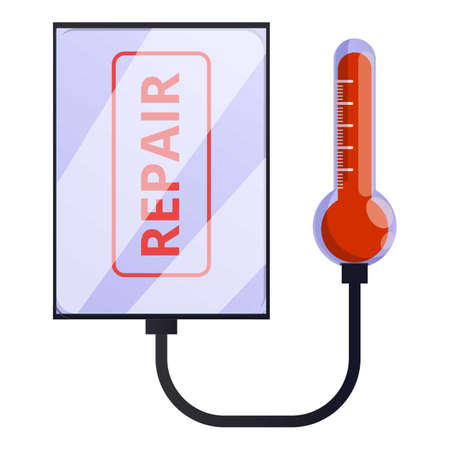 Hot charging tablet repair icon, cartoon styleのイラスト素材