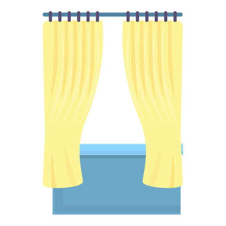 Shower curtain bath icon, cartoon styleのイラスト素材