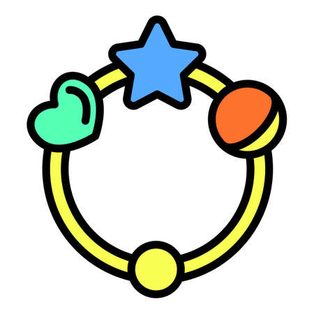 Baby toy crib icon, outline styleのイラスト素材