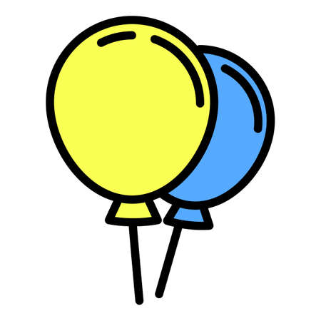 Baby balloons icon, outline styleのイラスト素材