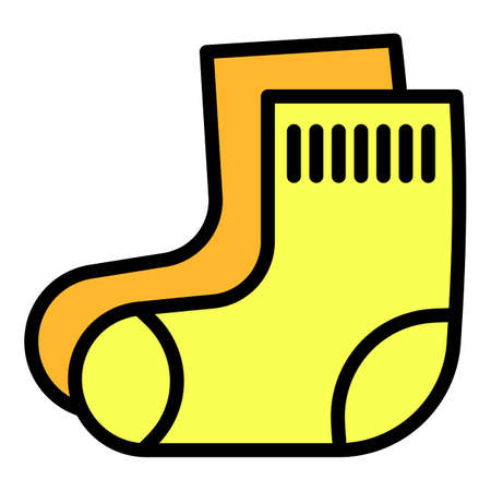Baby cotton socks icon, outline styleのイラスト素材