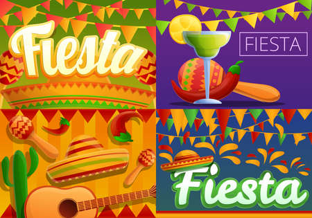 Fiesta banner set, cartoon styleの写真素材