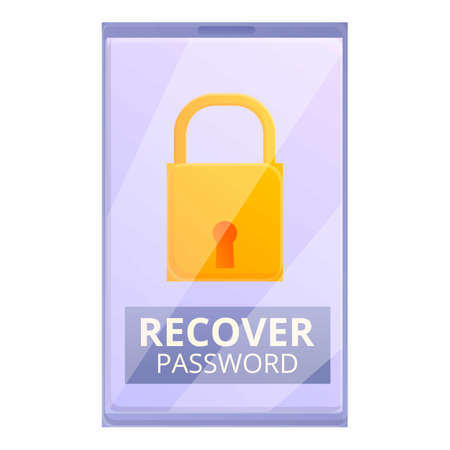 Password recovery icon, cartoon styleのイラスト素材