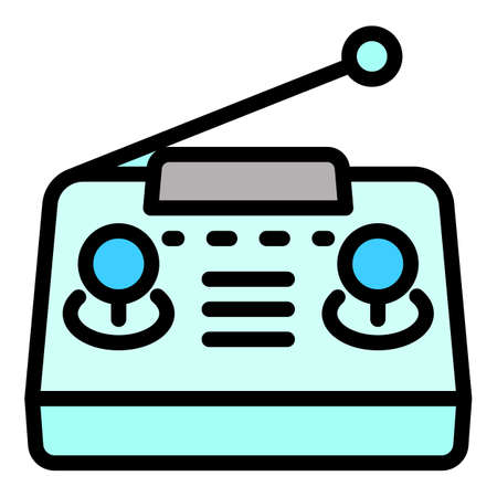 Radio drone control icon, outline styleの写真素材