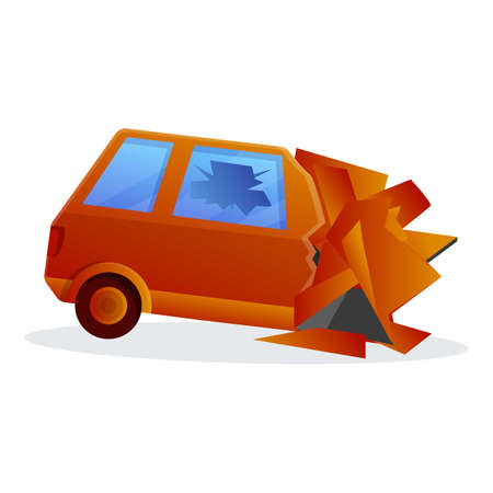 Danger car accident icon, cartoon styleの写真素材