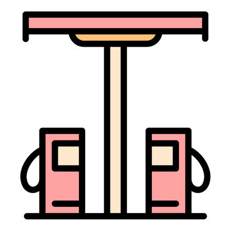 Village gas station icon, outline styleの写真素材