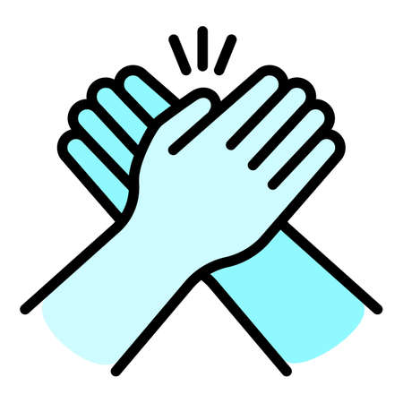 Friendship cohesion hands icon, outline styleの写真素材