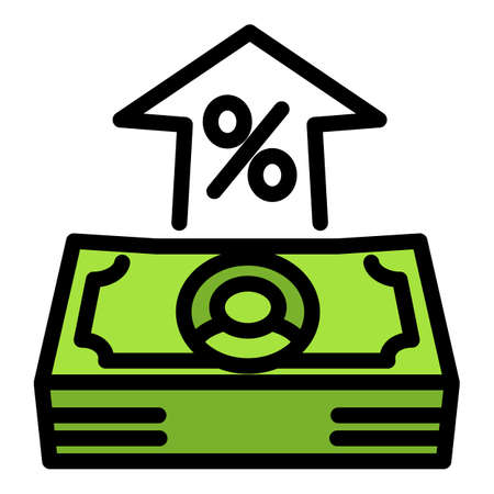 Percent cash money icon, outline styleの写真素材