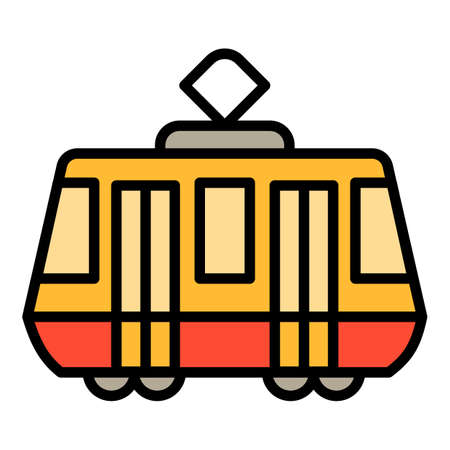 Tram car icon, outline styleの写真素材