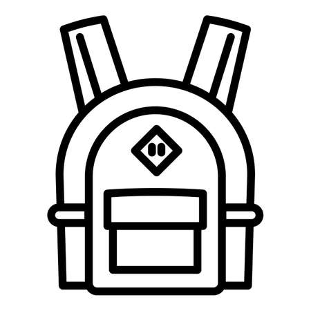 School backpack icon, outline styleの写真素材
