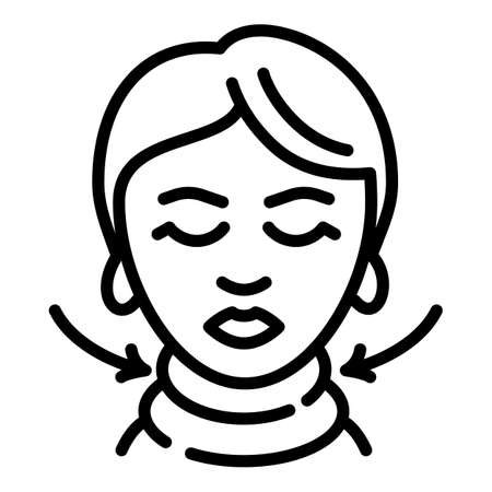 Lifting necklace icon, outline styleの写真素材