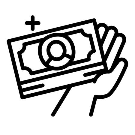 Take money cash icon, outline styleの写真素材
