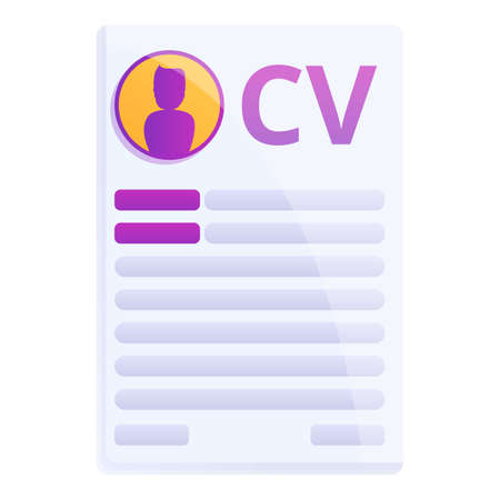 Cv paper icon, cartoon styleの写真素材