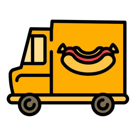 Hot dog street truck icon, outline styleの写真素材